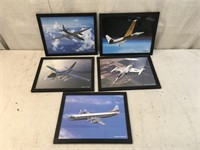 Lot Of 5 Lockheed Airplane Framed Photos