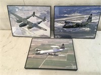 Lot Of 3 Lockheed Airplane Framed Photos