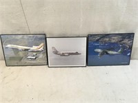 Lot Of 3 Lockheed / Jetstar Airplane Framed Photos