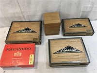 Lot Of 5 Vintage Cigar Boxes
