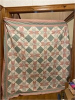 Vintage Hand Made Queen Quilted Blanket