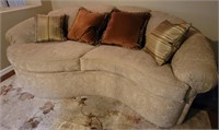 V - CURVED SOFA W/ ACCENT PILLOWS (R19)