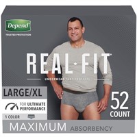 SIZE EXTRA LARGE DEPEND REAL FIT INCONTINENCE
