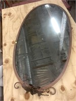Large Metal Frame Oval Mirror - approx. 4ft tall