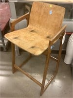 Vintage Danish Scoop Seat Barstool - Weathered