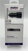 Single Port Car Charger w/ Data and Sync Cables.