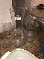 (6) Glass Vases
