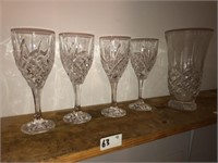 Crystal Stems & Vase (Heavy Lead Crystal ~ 5 PCS)