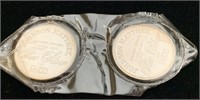Two- 1oz Johnson Matthey Silver Rounds