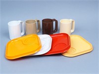 4 Sets Vintage Snack Plates & Mugs