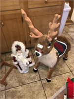 Large Stuffed Reindeer & Christmas Doll