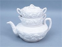 Vintage Porcelain Nested Stacking Teapot