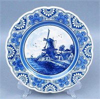 Hand Painted Delft Blue Porcelain Hanging Plate