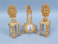 3 Vintage Hollywood Regency Style Perfume Bottles