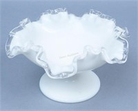 Fenton Silver Crest Compote with Ruffled Edge