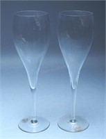2 Rogaska ASI Collection Crystal Champagne Flutes