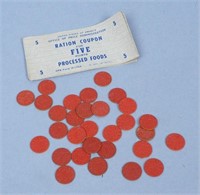Group of WWII Ration Coupons & Tokens
