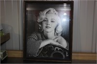 Marilyn Monroe canvas under glass