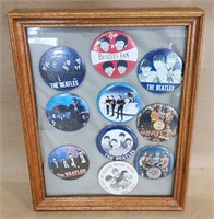 Beatles Framed button collection.