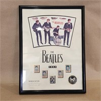 Authentic 1964 Beatles Print and Stamps.
