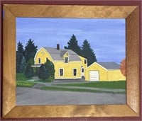 Oil on Canvas - Yellow House - Signed DF.