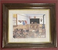 Signed Kay Lamb Shannon Print-Country Schoolroom