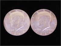 4 Kennedy silver half dollars: all 1964-D