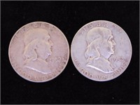 4 Franklin silver half dollars: 1952 - 1952 -