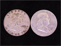 4 Franklin silver half dollars: 1961-D - 1963-D