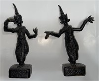 Vintage Base Metal Siamese Temple Dancers 5 inch