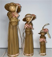 Handmade Korean folk dolls - basket weave