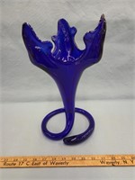 Vintage Sooner Hand Blown Art Glass Tulip Vase-