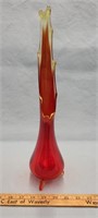 Vintage Swung Amberina 3 Footed Vase- 1 ft 3 in