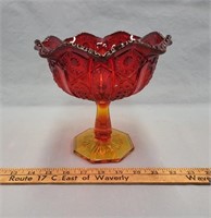 Quintech Amberina Glass Pedestal Candy Dish-7"