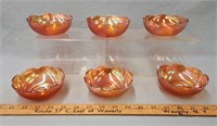 (6) Jeannette Glass Marigold Bowls
