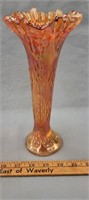 Fenton Tree Trunk Marigold Carnival Glass Vase-