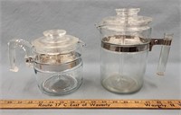 (2) Vintage Glass Percolators- One Marked Pyrex