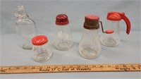 Vintage Kitchenalia- Shakers and Bottles w Red