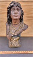 Vintage Chalkware Hiawatha Statue- 1 ft 7" Tall-