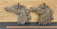 (2) Resin Horse Head Plaques- New- Hobby Lobby