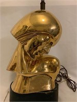 Art Deco Gold Head of Woman Lamp