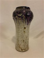 White & Purple Handmade Ceramic Vase