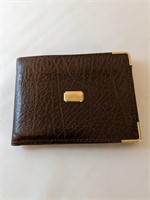 Brown Vintage Leather Wallet with 14k RGP