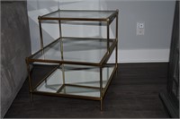 West Elm Commercial, Grade Brass & Glass End Table