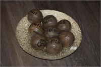 Decorative Bowl w/8 Decorative Balls Religious