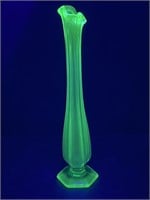 Vintage Vaseline Glass Bud Vase