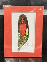 Ana E Solorzano Hand Painted Crane Feather