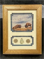 Laverne Elliot "Buffalo" Print w/ Indian & Buffalo