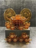 24pc Vintage Indiana Glass "Kings Crown" Snack Set