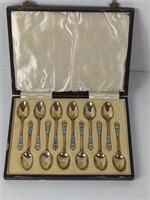 1934 Barker Brothers Enamel Sterling Spoons